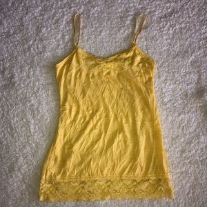 Yellow Lace Cami Tank Top